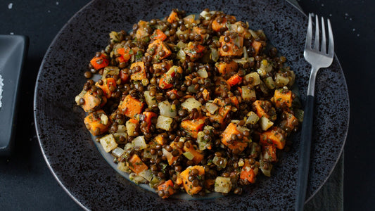 Black Lentil and Harissa Veggie Bowl