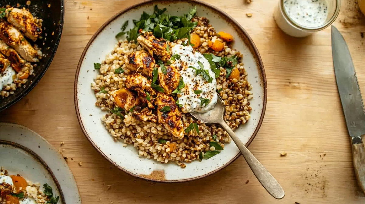 Aleppo Yogurt Chicken Grain Bowls