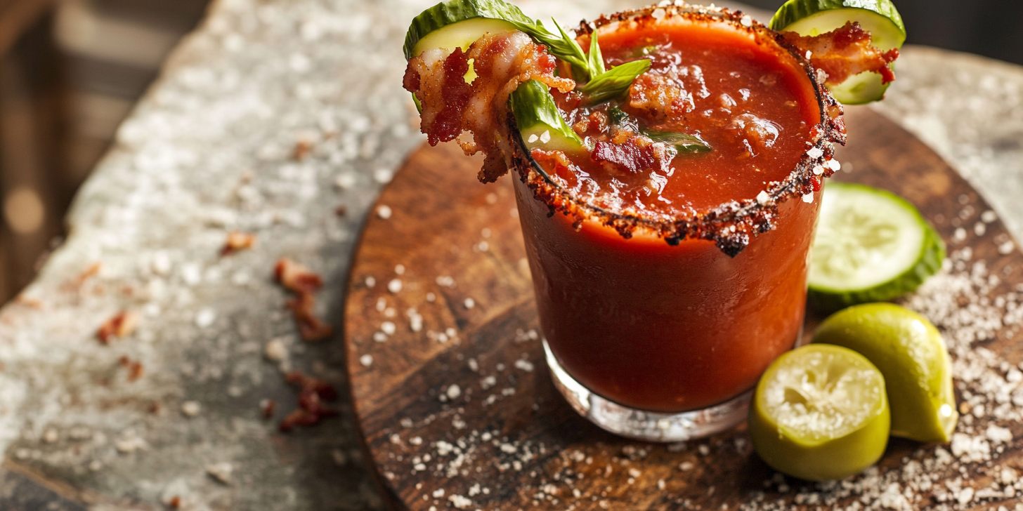 Bloody Mary with Bacon-Salt Rim