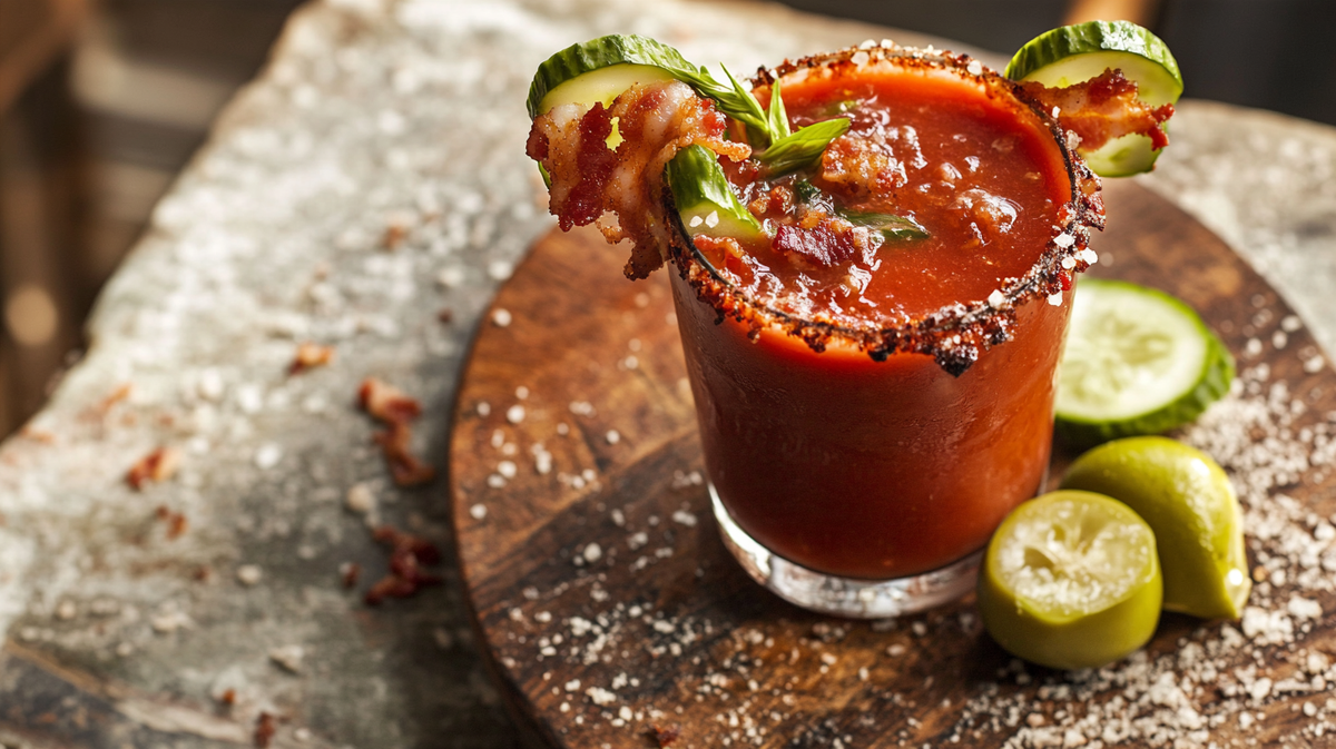 Bloody Mary with Bacon-Salt Rim