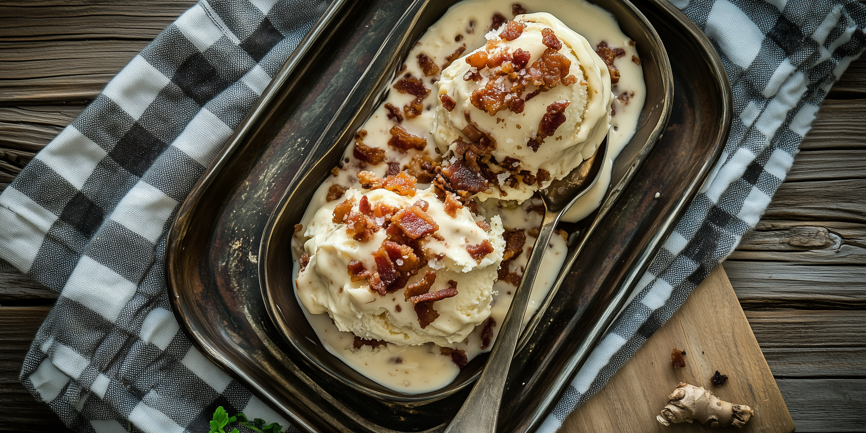 Caramel Sundae with Bacon-Salt Flake