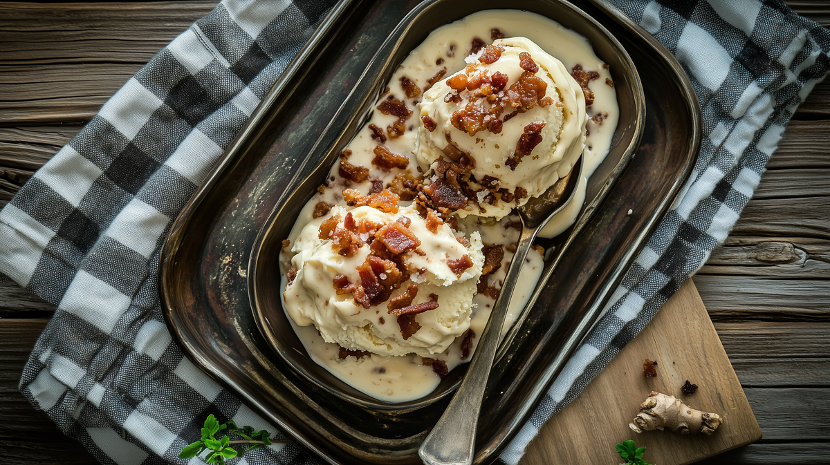 Caramel Sundae with Bacon-Salt Flake