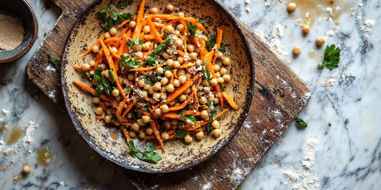 Carrot Salad with Aleppo Chickpeas