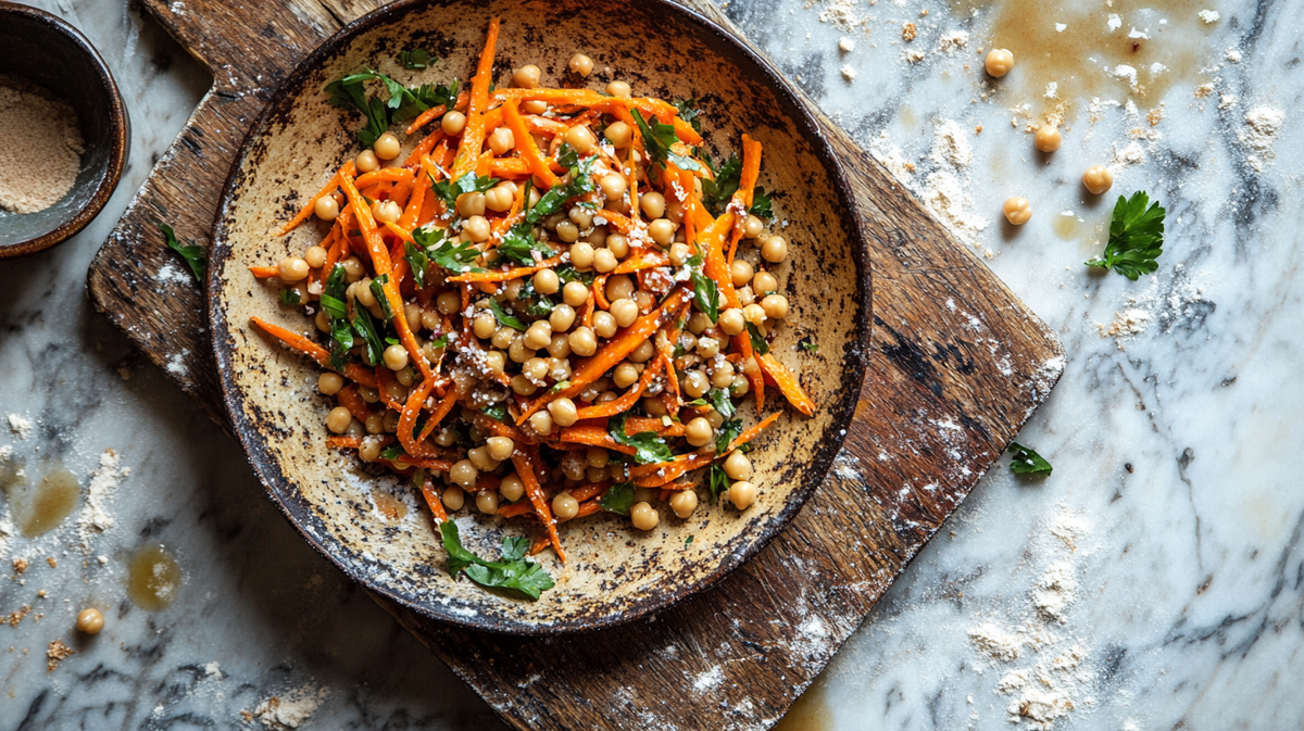 Carrot Salad with Aleppo Chickpeas