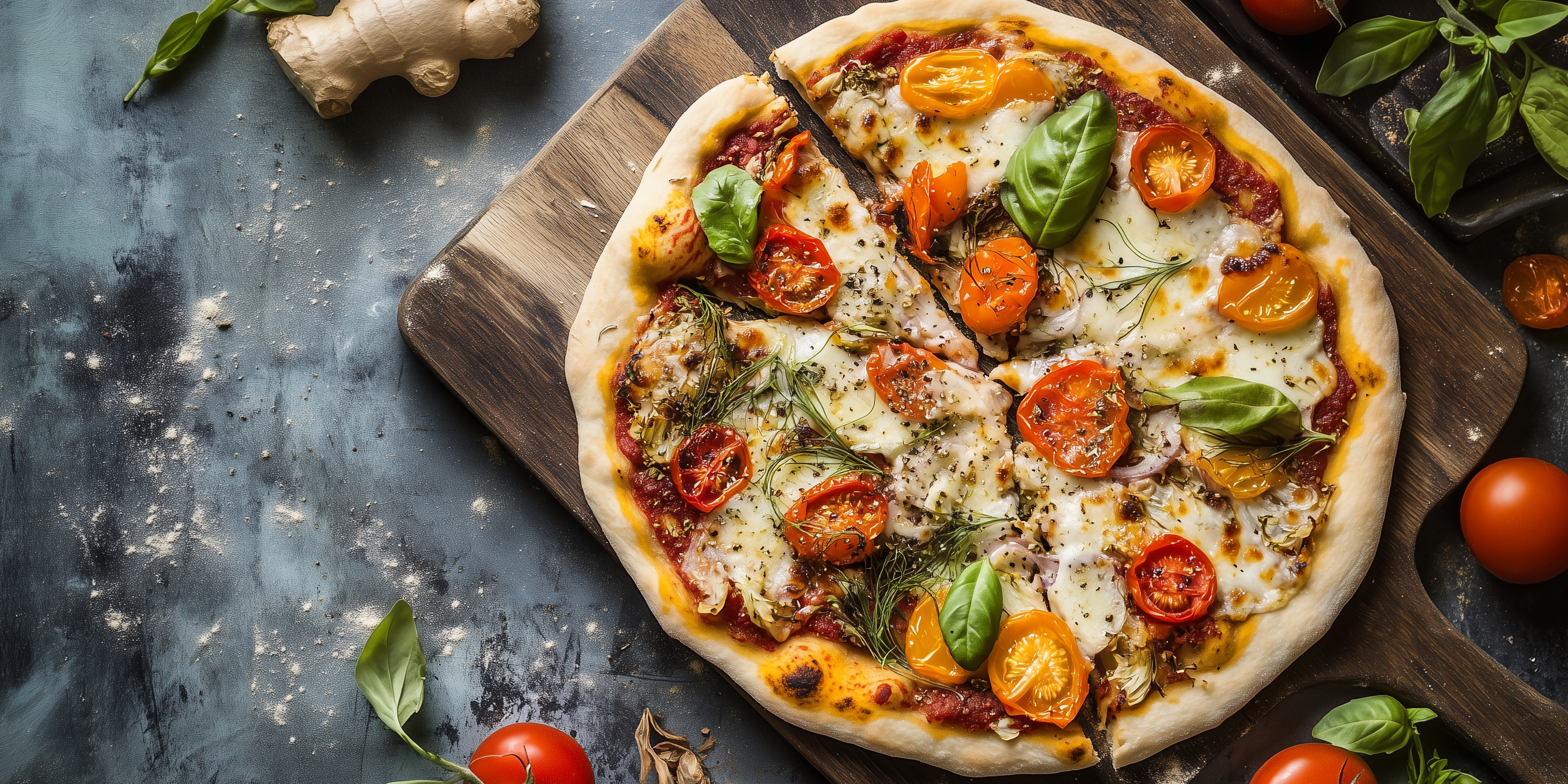 Charred Sun Gold Tomato and Fennel Pizza