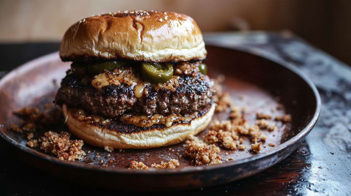 Coffee-Rub Jalapeño Smash Burgers