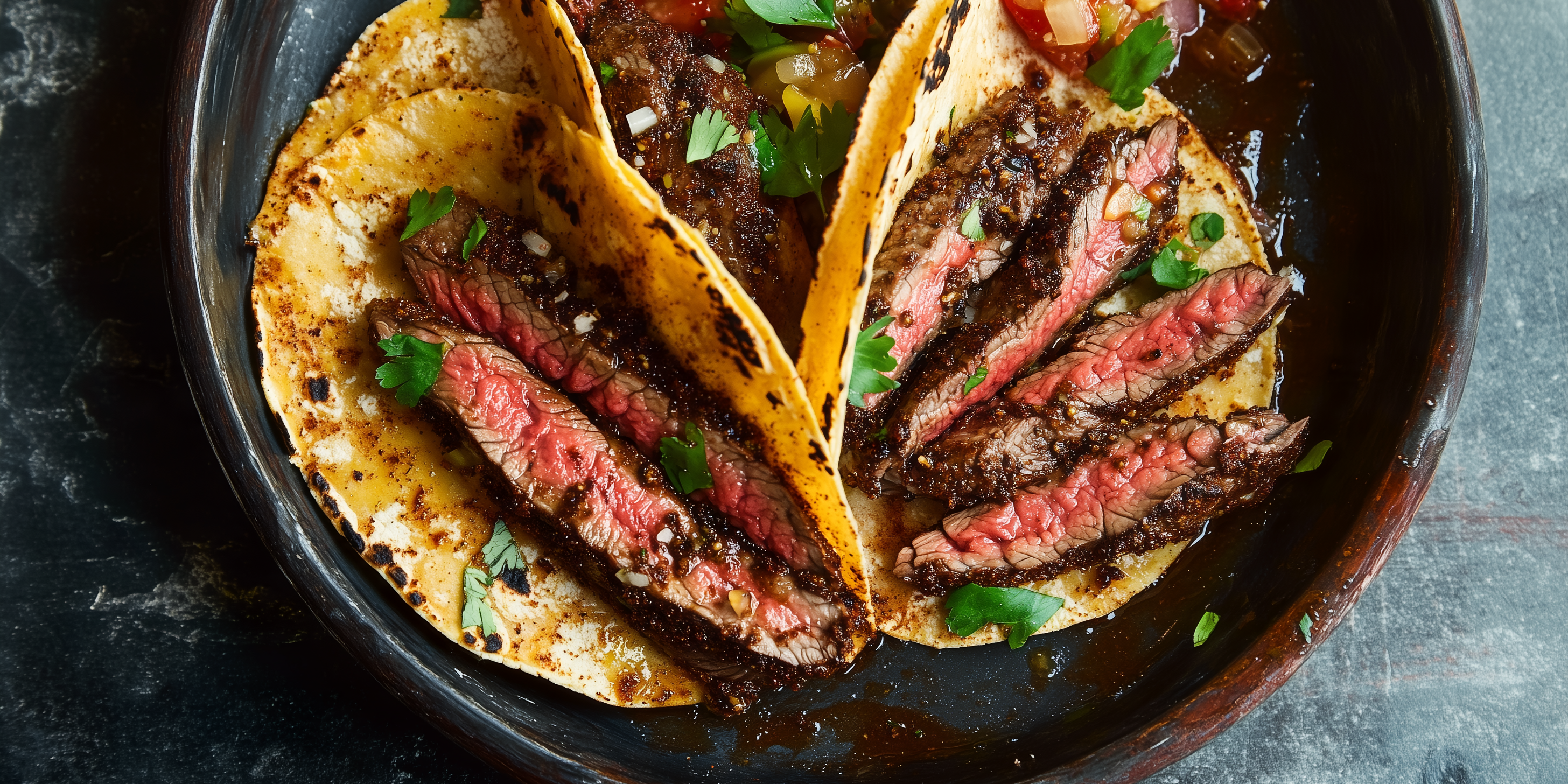 Coffee Rub Skirt Steak Tacos