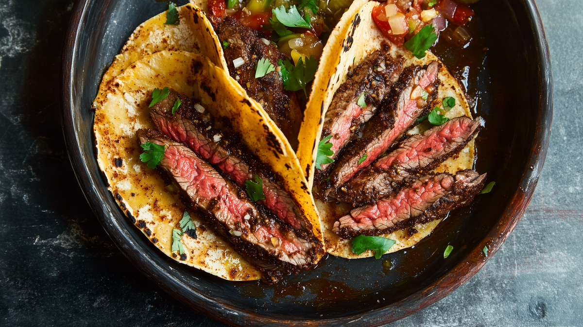 Coffee Rub Skirt Steak Tacos