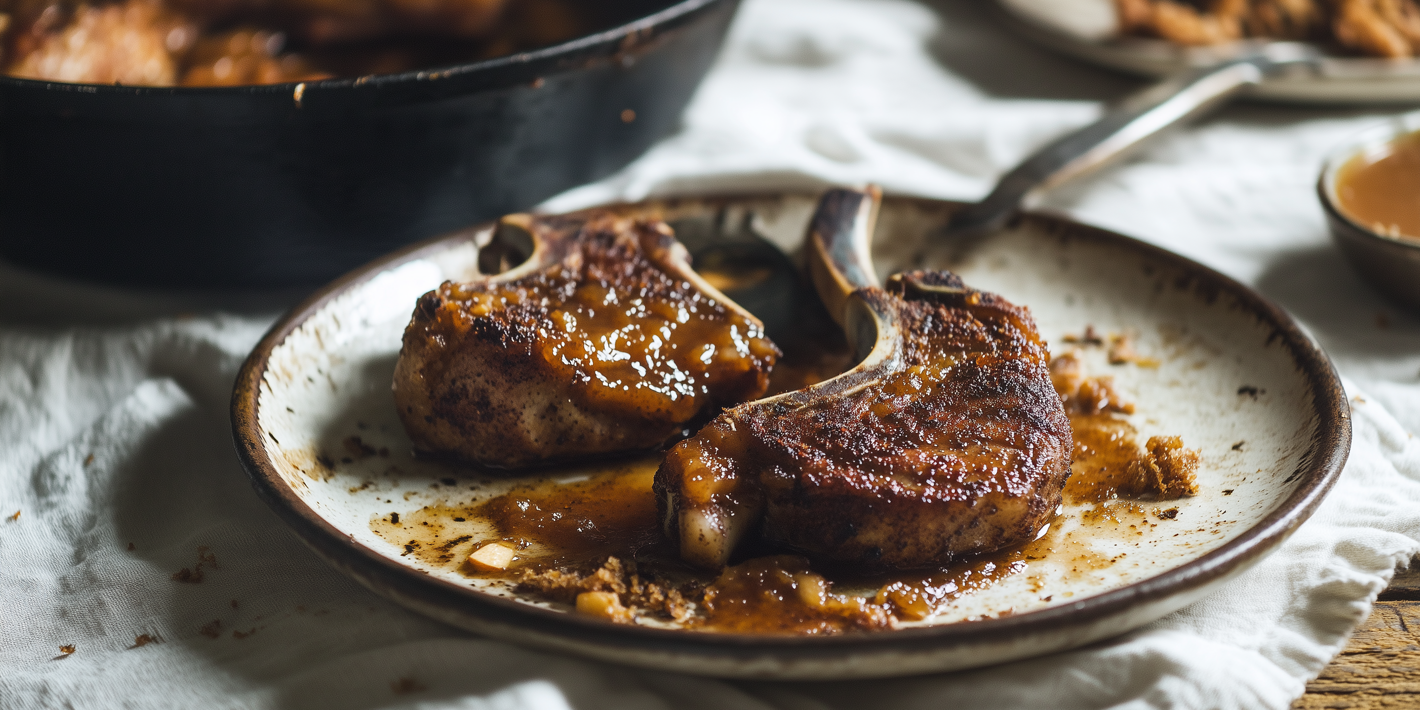 Coffee-Rubbed Pork Chops with Apple Butter