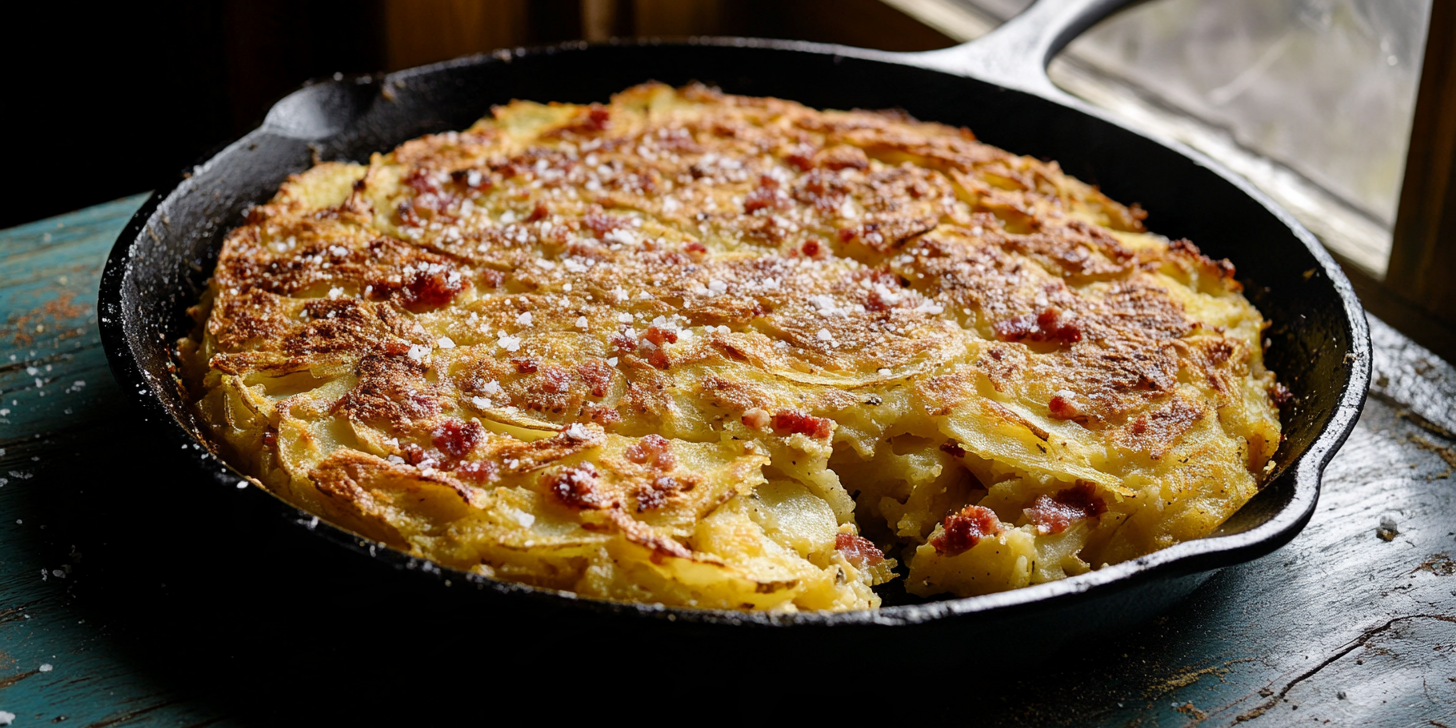 Crispy Potato Kugel, Bacon-Salt Finish