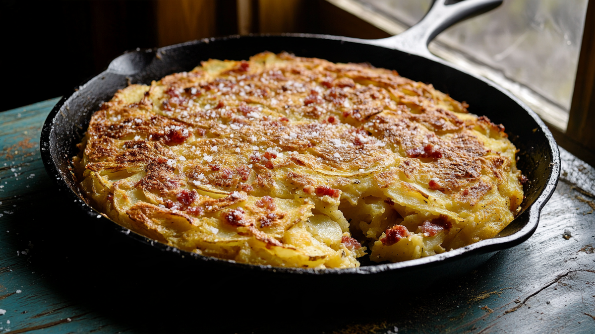 Crispy Potato Kugel, Bacon-Salt Finish