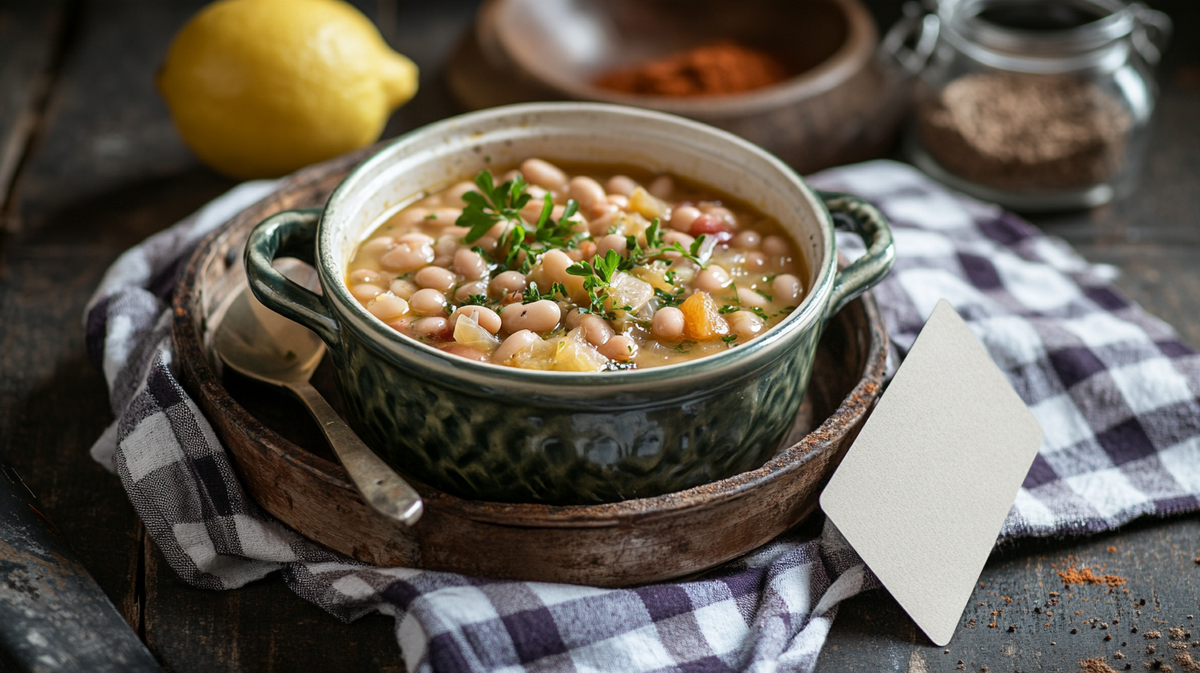 Crockpot Tuscan White Bean & Lemon Soup