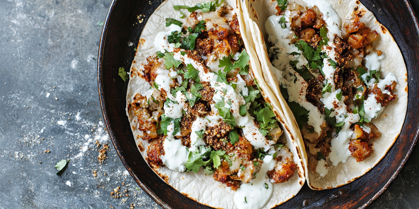 Garlic Aleppo Crema Tacos