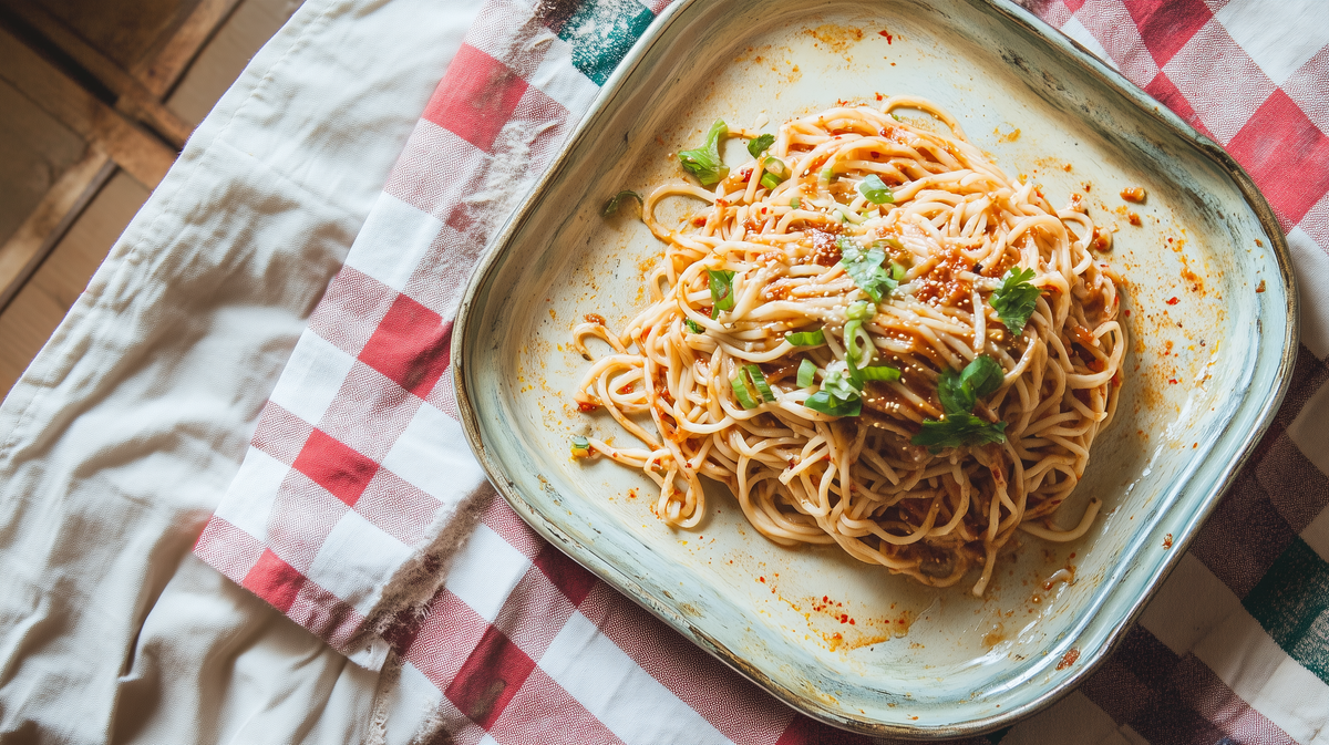 Gochujang Buttered Noodles with Gochugaru Finish