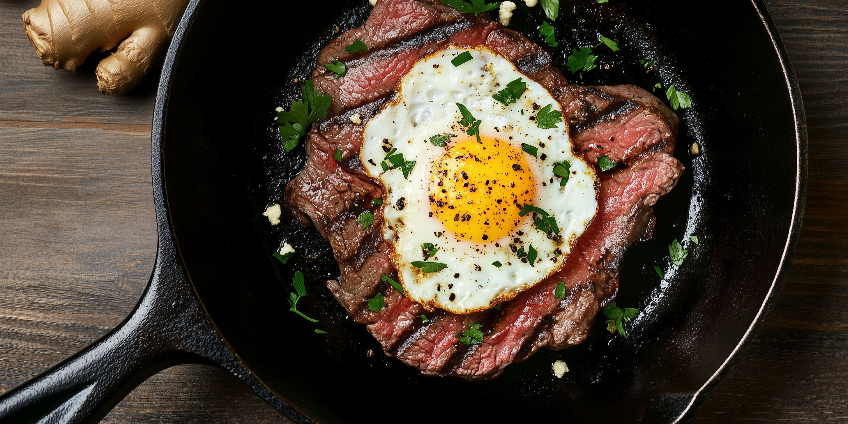 Grilled Tuscan Steak with Fried Egg & Goat Cheese