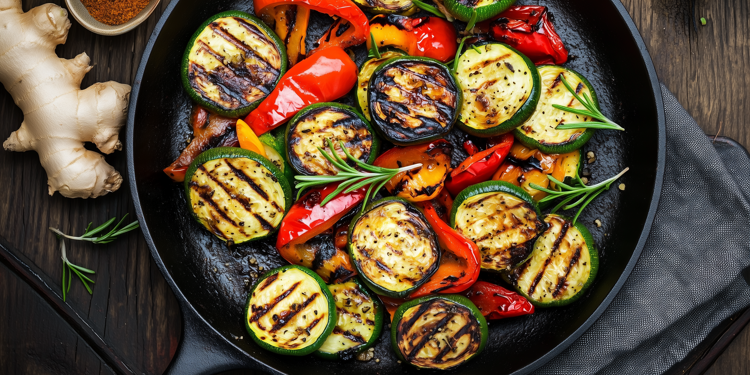 Grilled Zucchini & Peppers with Tuscan Rub
