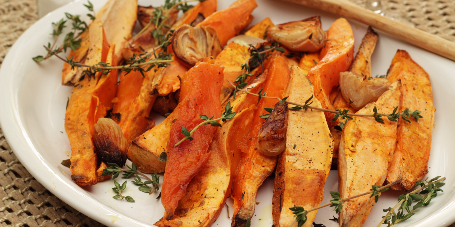 Harissa Roasted Sweet Potatoes