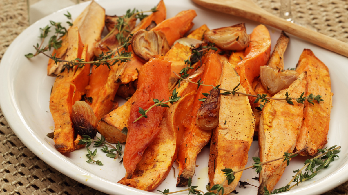 Harissa Roasted Sweet Potatoes