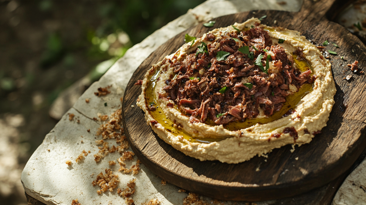 Hummus with Meat All Over It