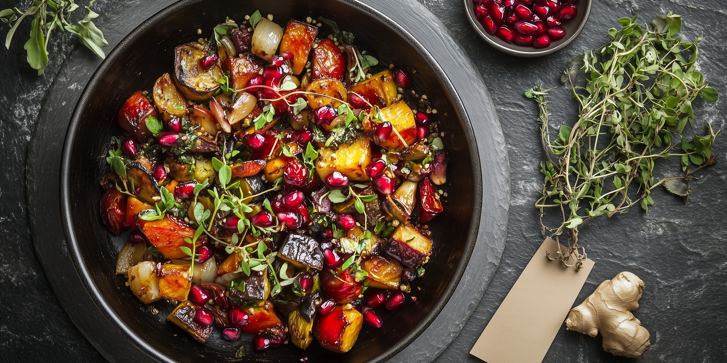 Moroccan Pomegranate Roast Veg Salad