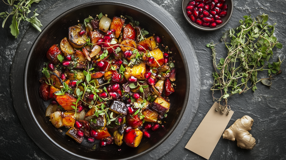 Moroccan Pomegranate Roast Veg Salad