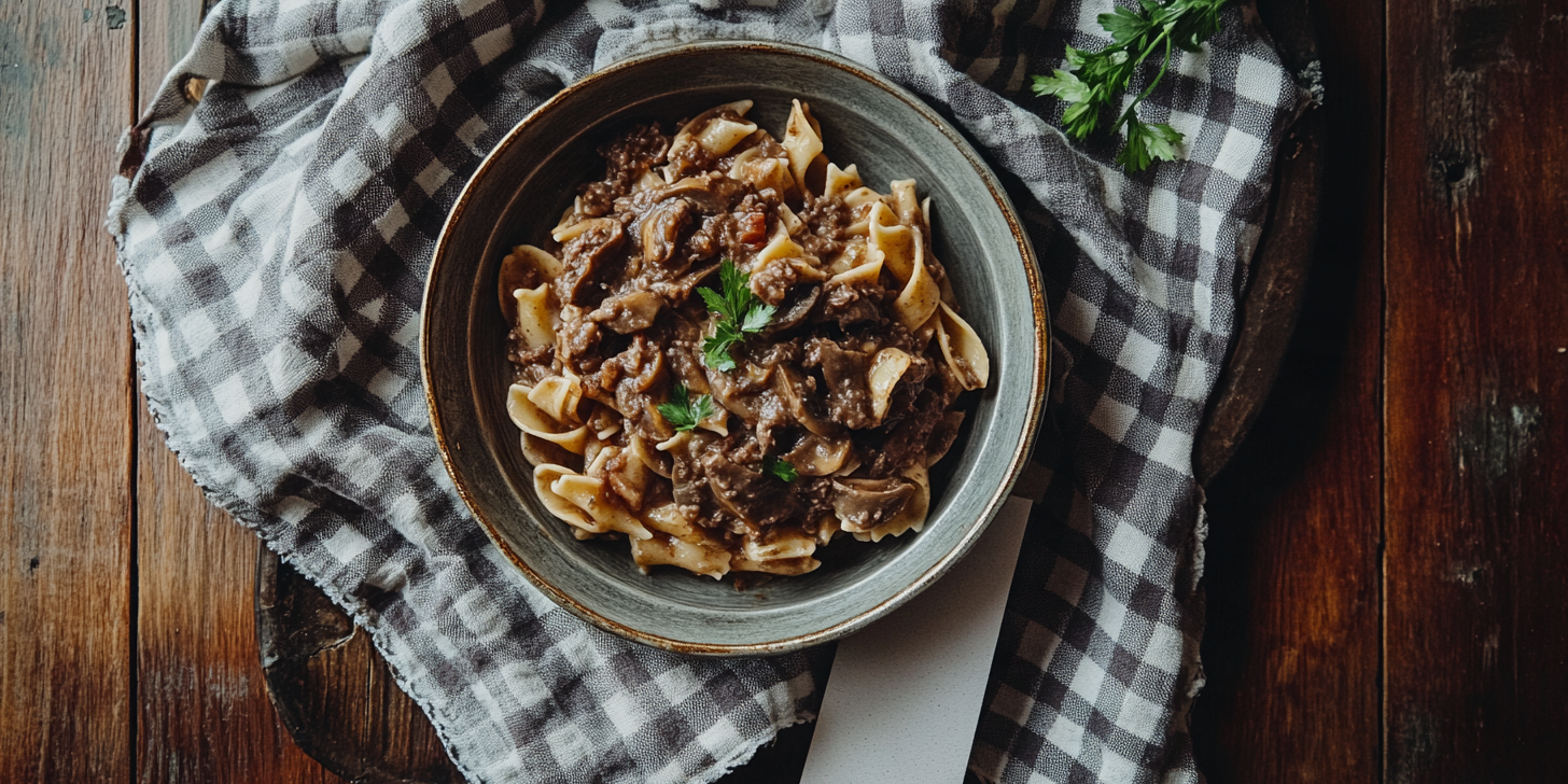 Mushroom Ragù Pasta with Porcini Powder