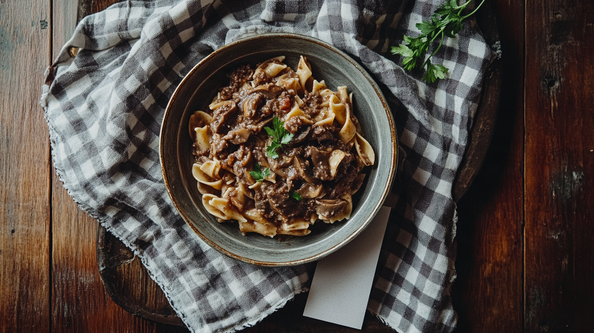 Mushroom Ragù Pasta with Porcini Powder
