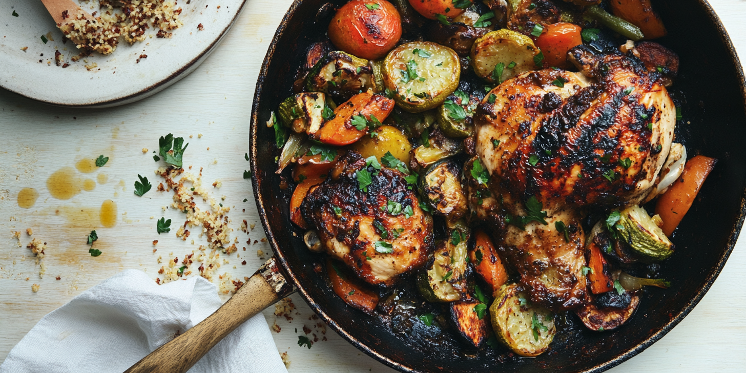 One-Skillet Harissa Chicken and Vegetables