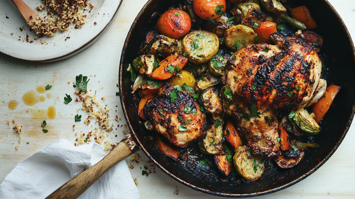 One-Skillet Harissa Chicken and Vegetables