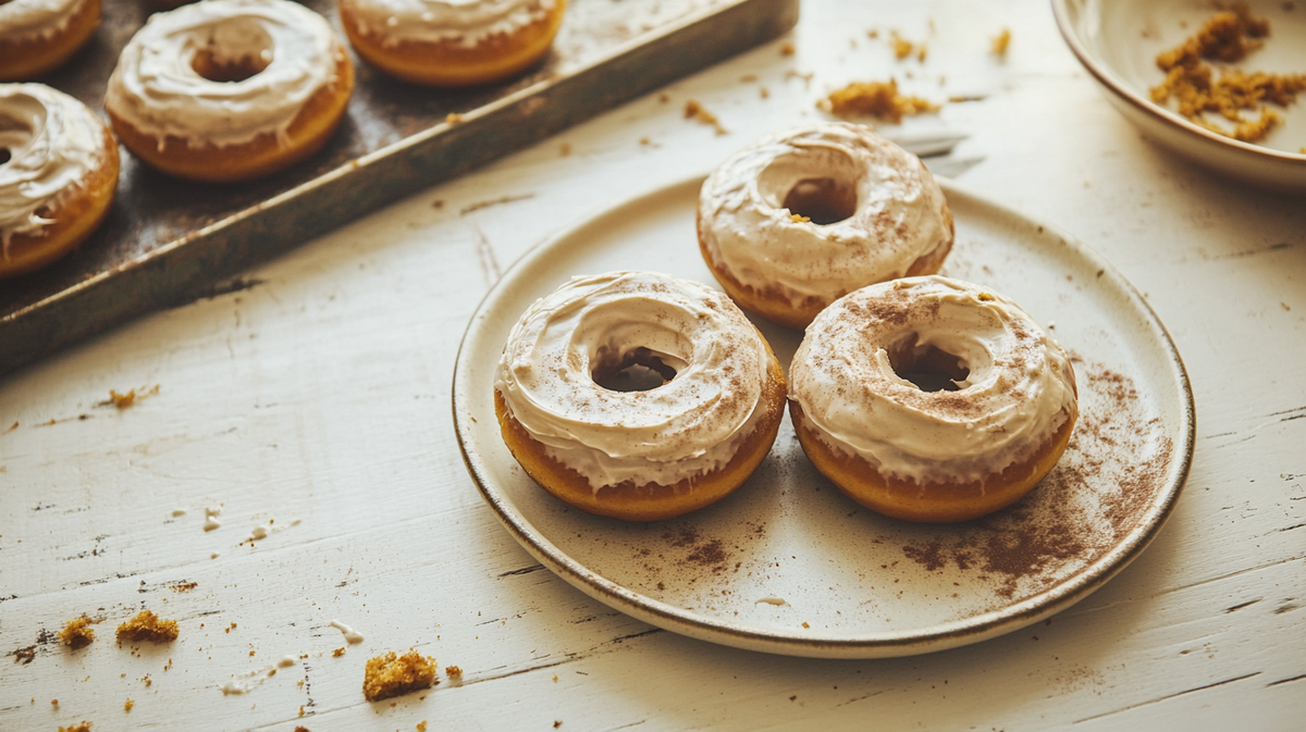 Pumpkin Donuts with Spiced Buttercream