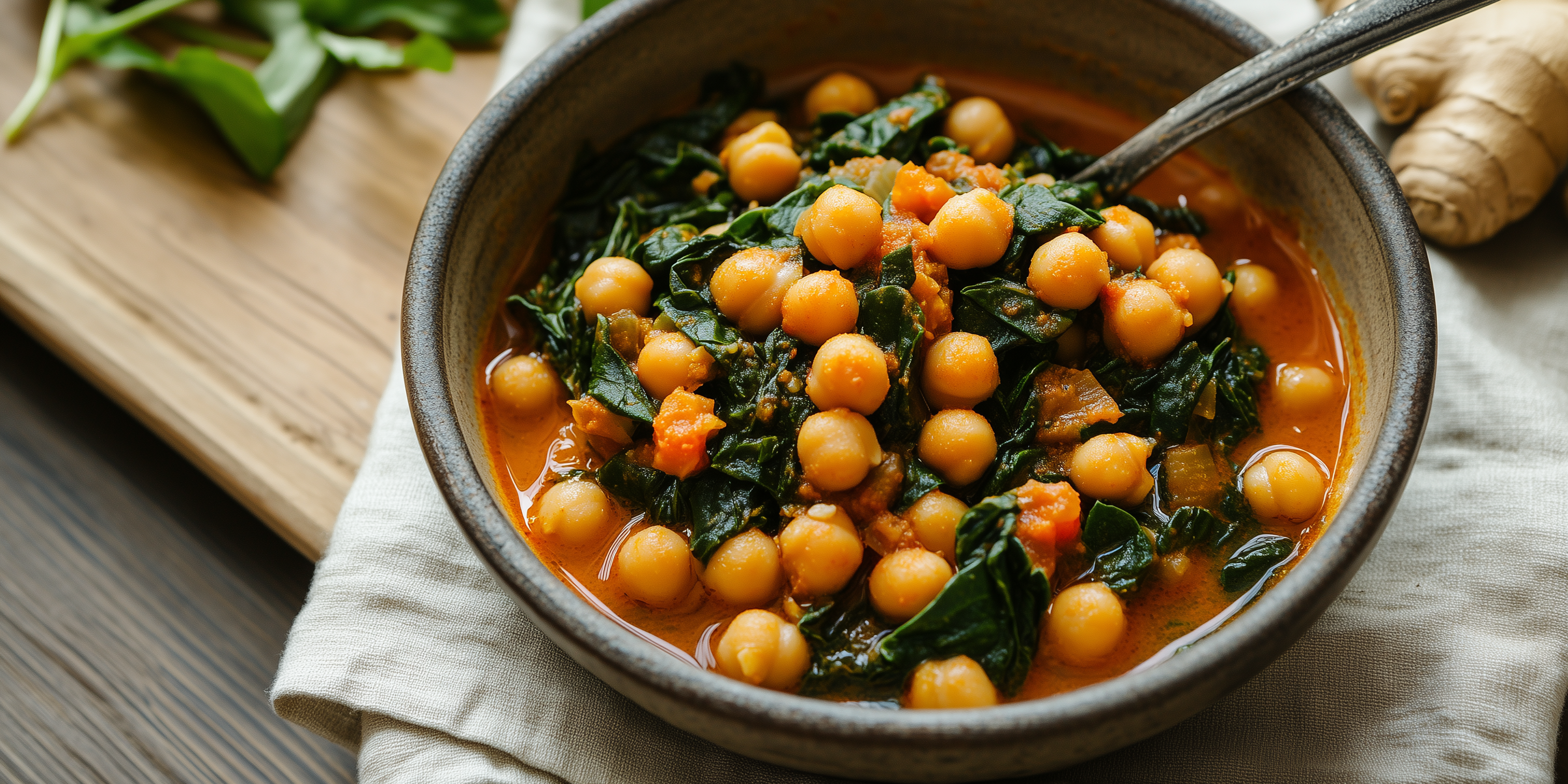 Ras El Hanout Chickpea & Spinach Stew