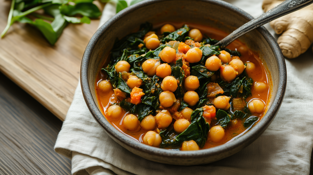 Ras El Hanout Chickpea & Spinach Stew