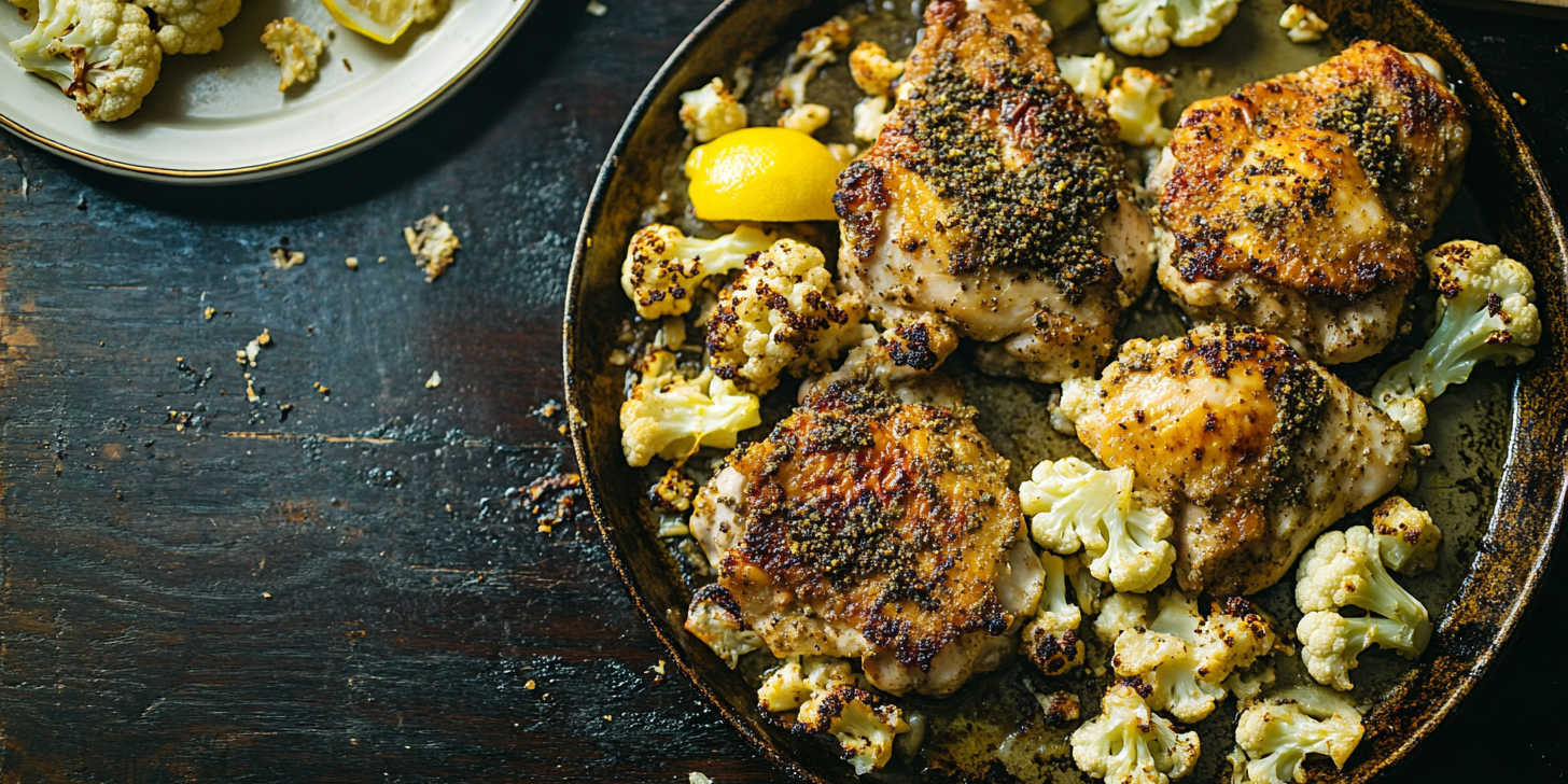 Sheet-Pan Za’atar Chicken with Lemon & Cauliflower