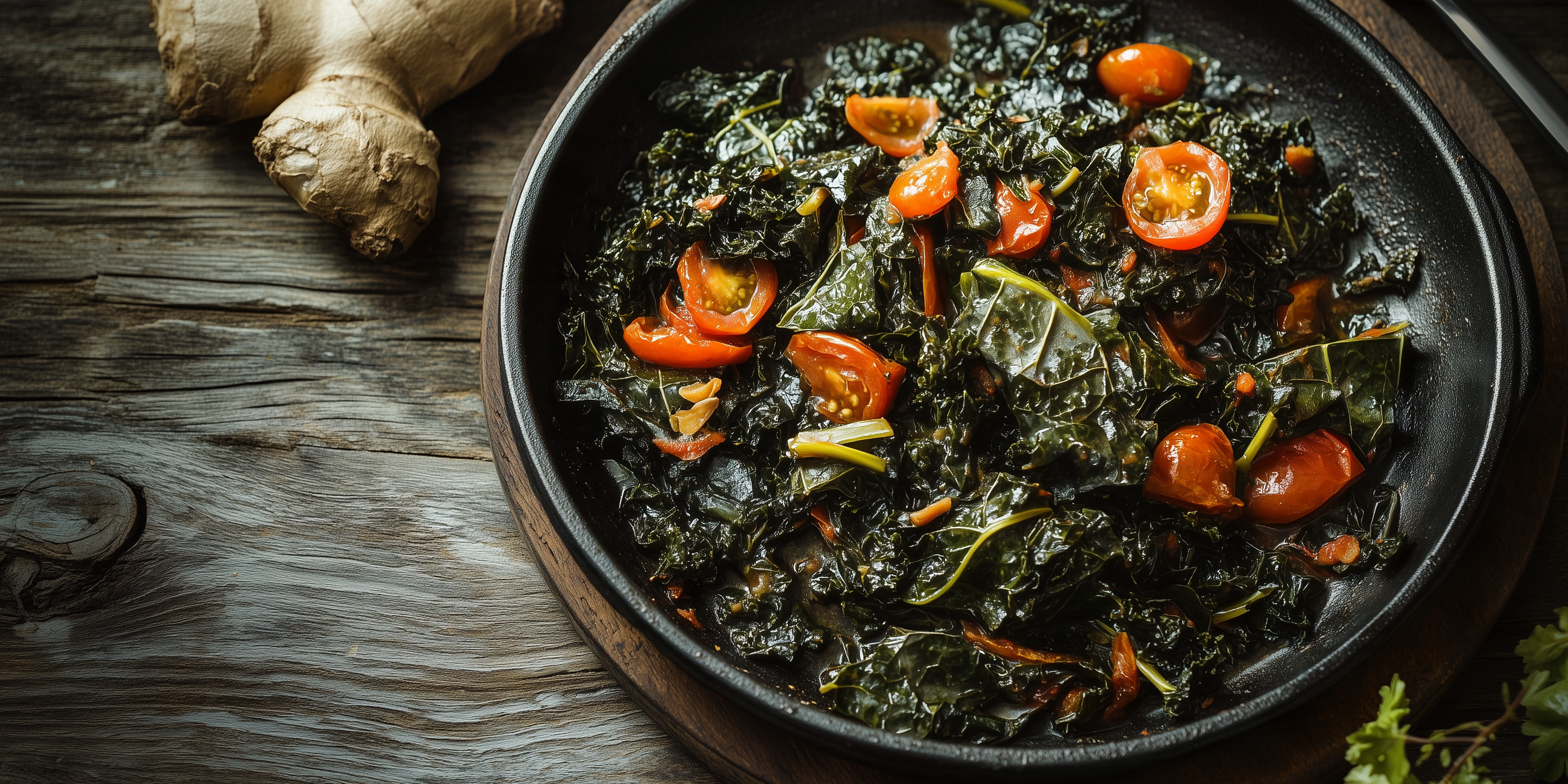 Smoky Braised Kale with Tomato