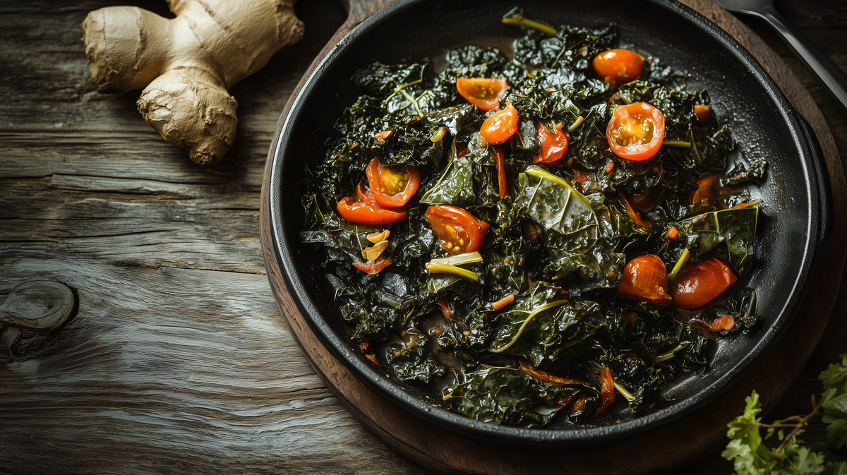 Smoky Braised Kale with Tomato