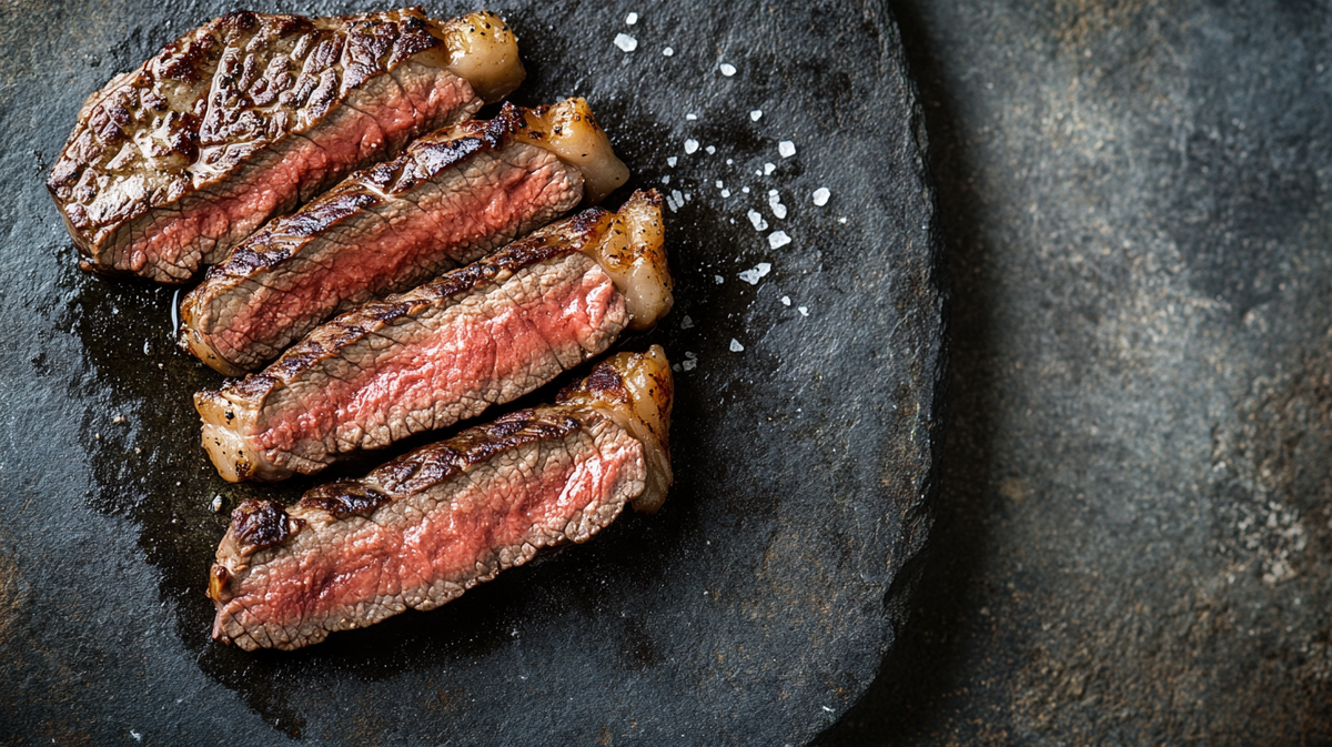 Strip Steak Finished with Bacon Salt