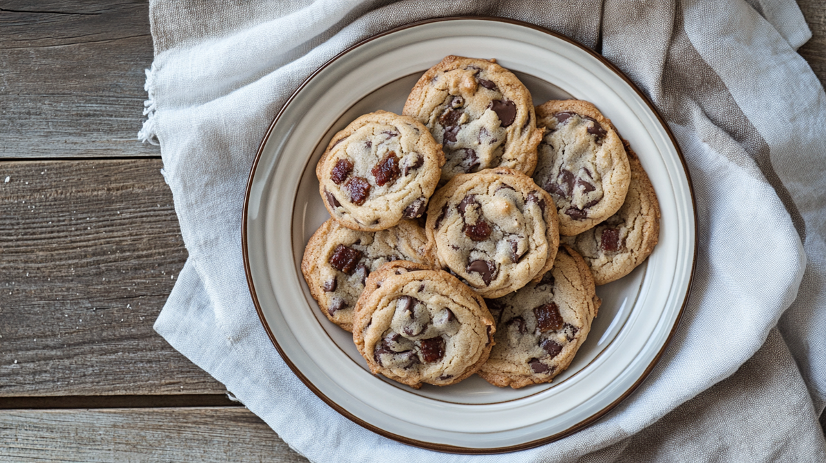 Sweet-Salty Chocolate Chip Cookies, Bacon Flake