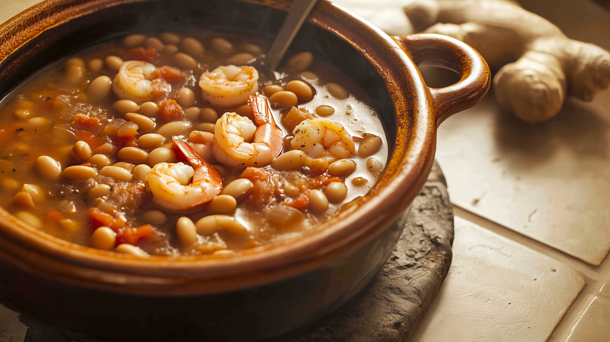 Tuscan Bean Soup with Shrimp