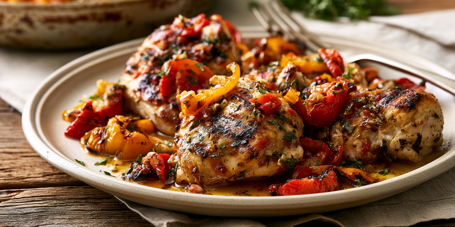 Tuscan Grill Sheet-Pan Chicken and Peppers