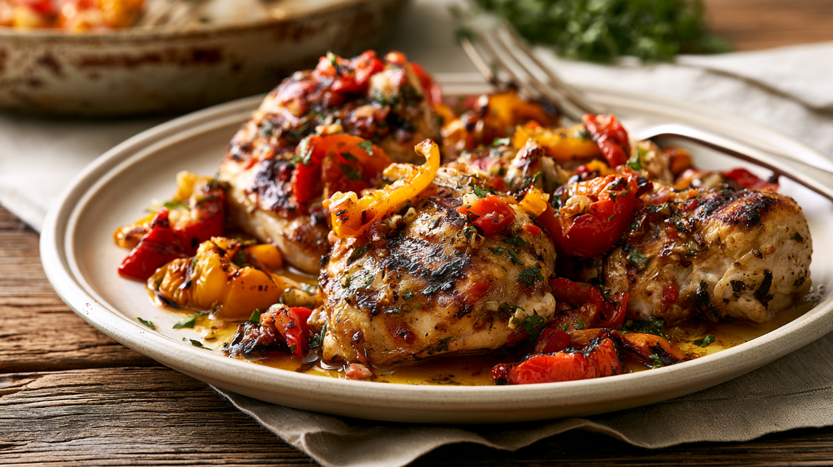 Tuscan Grill Sheet-Pan Chicken and Peppers