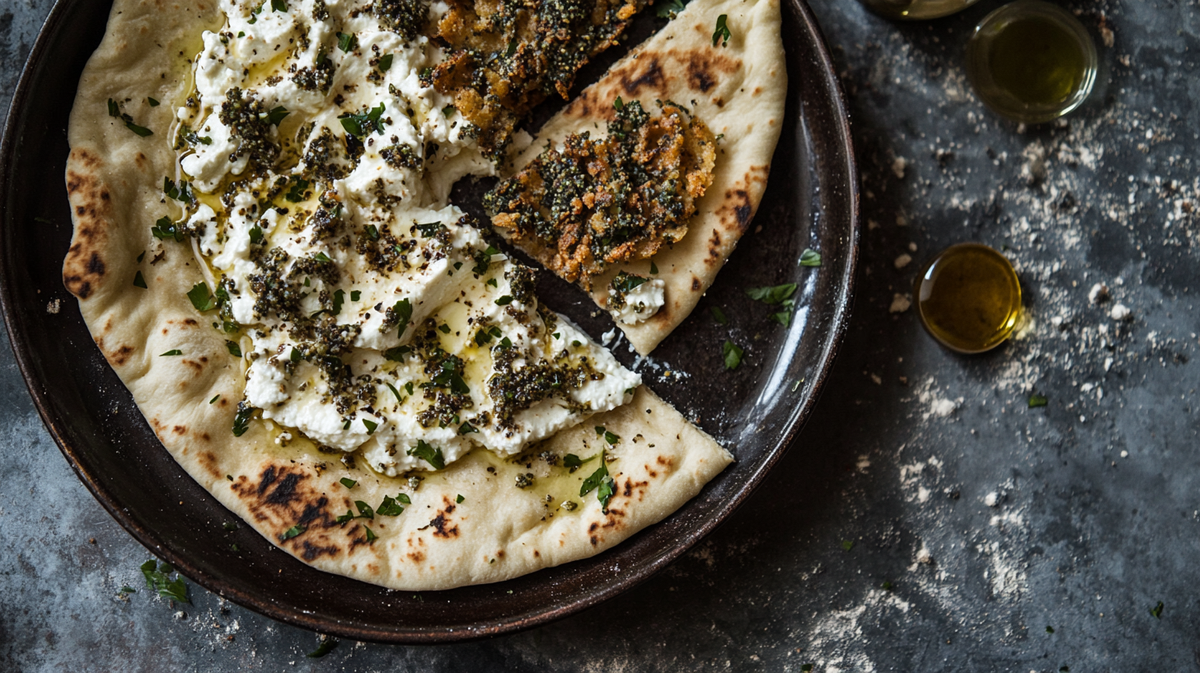 Whipped Feta with Za’atar Fried Pita