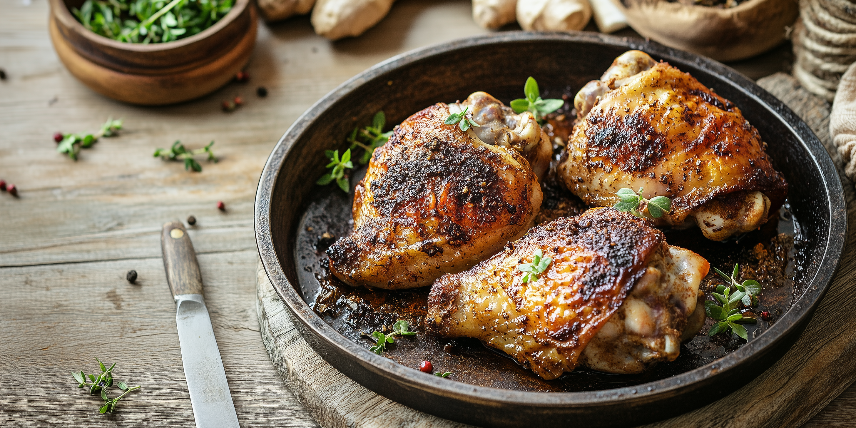 Yogurt-Spiced Roast Chicken Thighs with Ras El Hanout