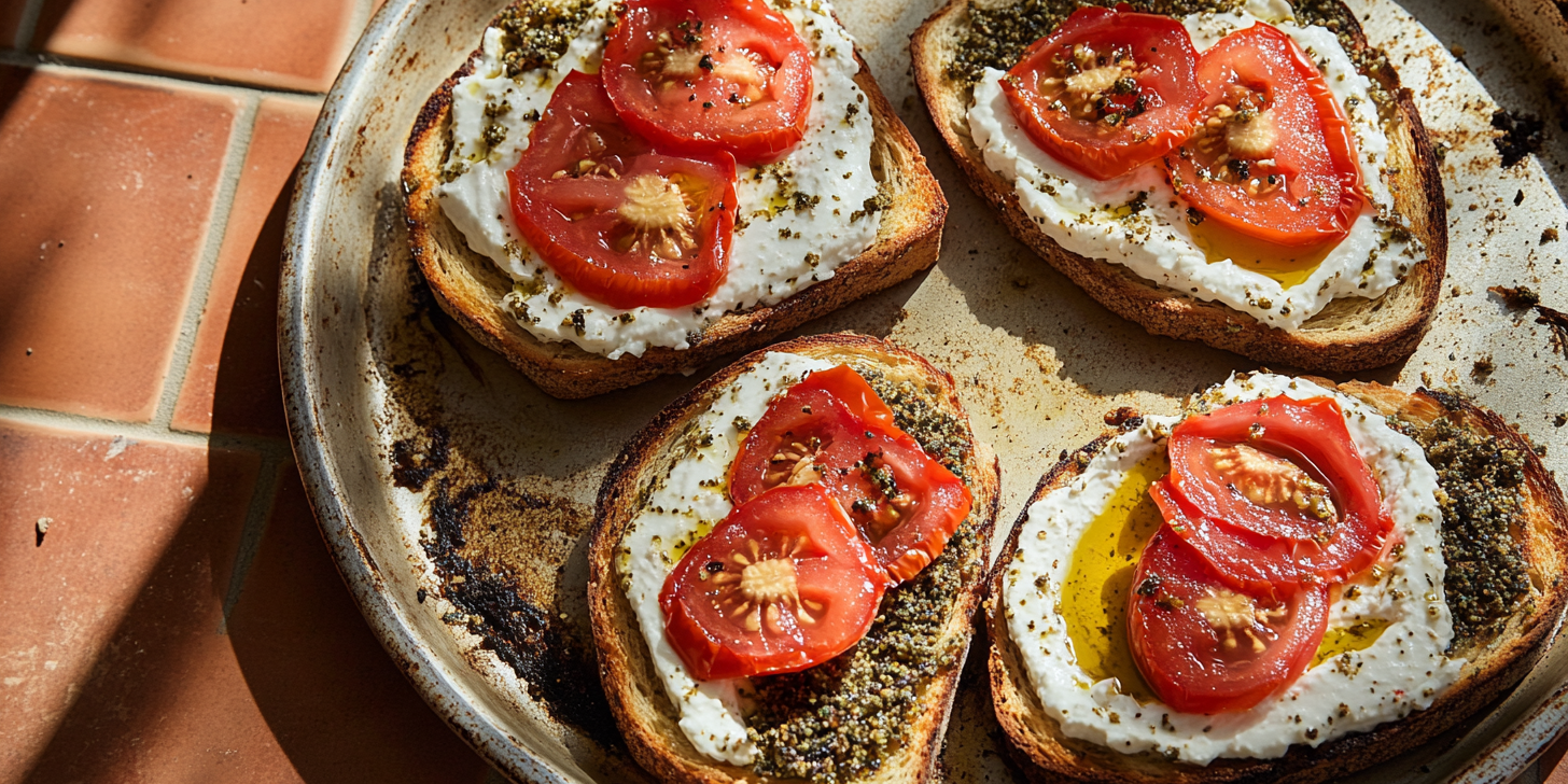 Za’atar Labneh Toast with Tomato & Olive Oil