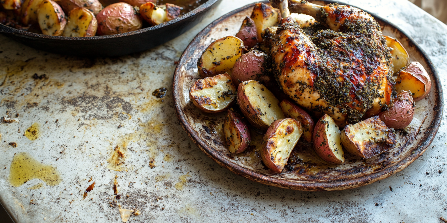 Za’atar Roasted Chicken over Sumac Potatoes