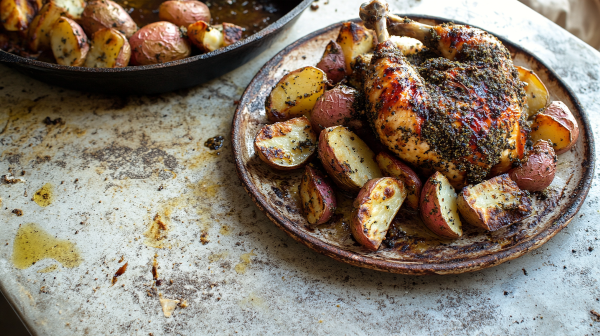 Za’atar Roasted Chicken over Sumac Potatoes